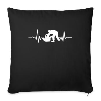 Mma Jiu-Jitsu Bjj cadeau arts martiaux - Housse de coussin décorative 45 x 45 cm - noir - Devant