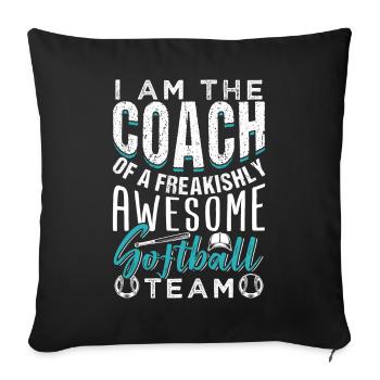 Softball Coach Sports Gift - Sofakissenbezug 45 x 45 cm - Schwarz - Vorne