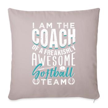 Cadeau de sport entraîneur de softball - Housse de coussin décorative 45 x 45 cm - taupe clair - Devant