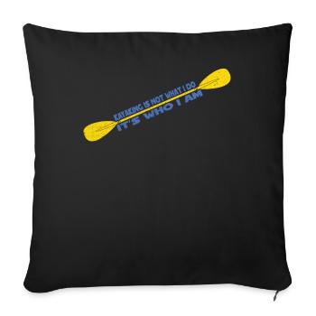 Kayaking Tshirt Kajak - Sofakissenbezug 45 x 45 cm - Schwarz - Vorne