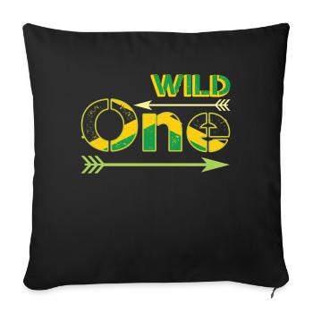 Jamaika Flagge Wild One - Sofakissenbezug 45 x 45 cm - Schwarz - Vorne