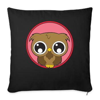 Owl cute animals - Sofa pillowcase 17,3'' x 17,3'' (45 x 45 cm) - black - Front