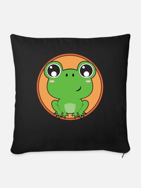 Süßer Frosch - Sofakissenbezug 45 x 45 cm - Schwarz