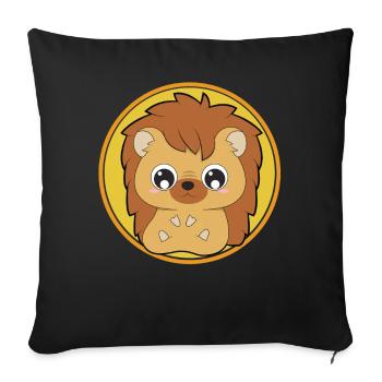 Niedliche Igel süße Tiere - Sofakissenbezug 45 x 45 cm - Schwarz - Vorne