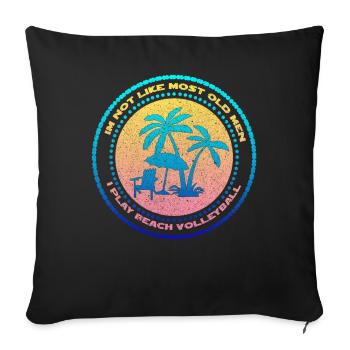 Surf de beach volley - Housse de coussin décorative 45 x 45 cm - noir - Devant