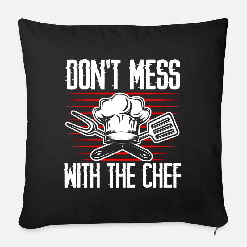 Chef Cooking Kitchen Gift - Sofa pillowcase 17,3'' x 17,3'' (45 x 45 cm) - black