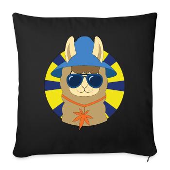 Lama gangster alpaca - Sofa pillowcase 17,3'' x 17,3'' (45 x 45 cm) - black - Front