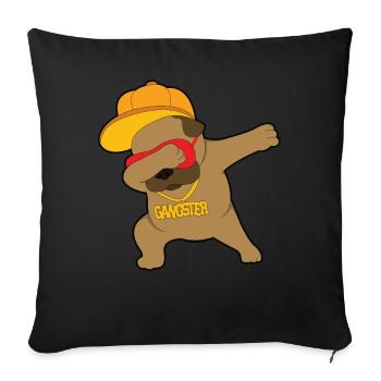 Pug dog dabbing gangster animals - Sofa pillowcase 17,3'' x 17,3'' (45 x 45 cm) - black - Front