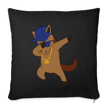 Horse comic dabbing cool - Sofa pillowcase 17,3'' x 17,3'' (45 x 45 cm) - black - Front