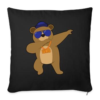 Yabbing animaux cool gangster ours - Housse de coussin décorative 45 x 45 cm - noir - Devant