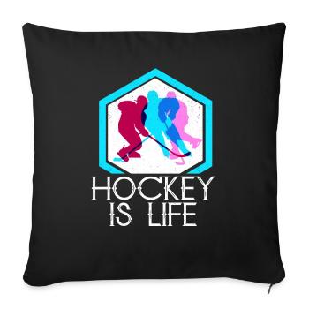 Hockey hockey field hockey - Sofa pillowcase 17,3'' x 17,3'' (45 x 45 cm) - black - Front