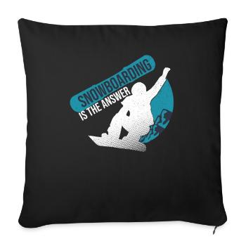 snowboard snowboard - Housse de coussin décorative 45 x 45 cm - noir - Devant