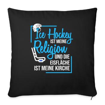 Hockey sur glace - Housse de coussin décorative 45 x 45 cm - noir - Devant