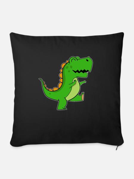 T-Rex Dinosaurier Kinder Tshirt - Sofakissenbezug 45 x 45 cm - Schwarz