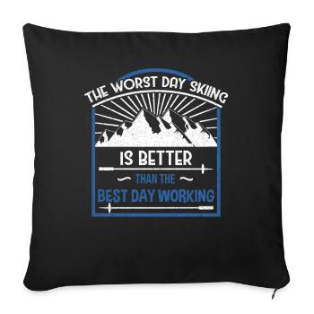 Skiing Ski - Sofa pillowcase 17,3'' x 17,3'' (45 x 45 cm) - black - Front