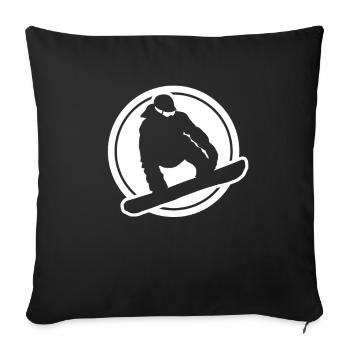 snowboarding snowboarder - Sofa pillowcase 17,3'' x 17,3'' (45 x 45 cm) - black - Front