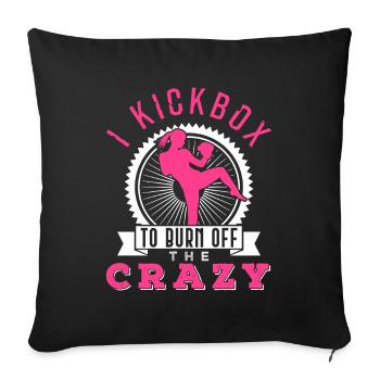 Je Kickbox pour brûler le cadeau fan fou de Kickboxer - Housse de coussin décorative 45 x 45 cm - noir - Devant