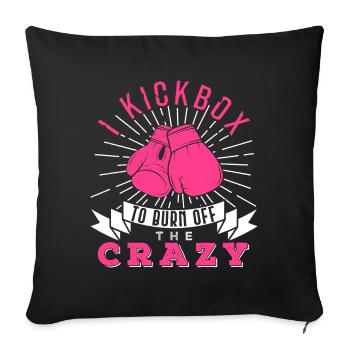 Je Kickbox pour brûler le cadeau fan fou de Kickboxer - Housse de coussin décorative 45 x 45 cm - noir - Devant