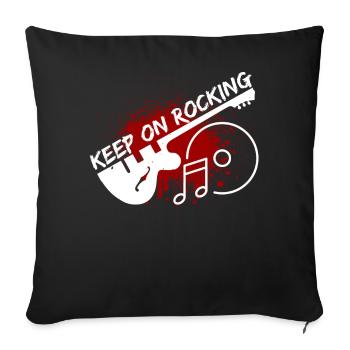 Rock Gitarre Rockmusik Gitarrist - Sofakissenbezug 45 x 45 cm - Schwarz - Vorne