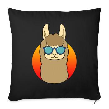 Lama Alpaca Cool Animals T-shirt Animal drôle - Housse de coussin décorative 45 x 45 cm - noir - Devant