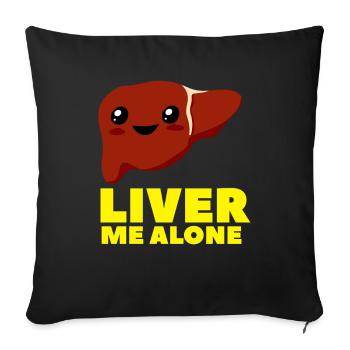 Kawaii joke cartoon liver - Sofa pillowcase 17,3'' x 17,3'' (45 x 45 cm) - black - Front