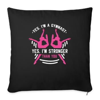 Gymnastics Gymnastics Gymnastics Acrobatics Aerobics - Sofa pillowcase 17,3'' x 17,3'' (45 x 45 cm) - black - Front