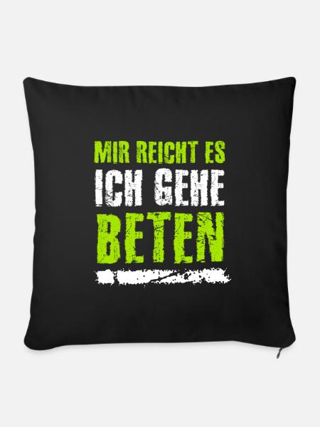 Beter, beten, Anbeten,Christliche Sprüche,Jesus - Sofakissenbezug 45 x 45 cm - Schwarz