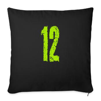 12 ans - Housse de coussin décorative 45 x 45 cm - noir - Devant