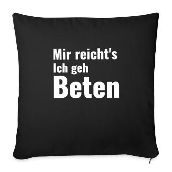 I go to pray / Pray - Sofa pillowcase 17,3'' x 17,3'' (45 x 45 cm) - black - Front