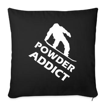 snowboard poudre addict snowboard - Housse de coussin décorative 45 x 45 cm - noir - Devant
