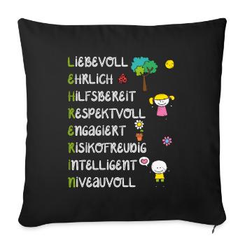 Lehrerin - Sofakissenbezug 45 x 45 cm - Schwarz - Vorne