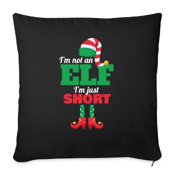 Noël je ne suis pas elfe je suis juste un elfe court - Housse de coussin décorative 45 x 45 cm - noir - Devant