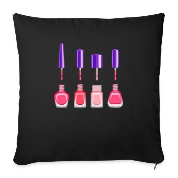 Nail polish fingernail manicure nail design nails - Sofa pillowcase 17,3'' x 17,3'' (45 x 45 cm) - black - Front