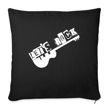 Rock rock RockRoll guitare cadeau de rocker - Housse de coussin décorative 45 x 45 cm - noir - Devant