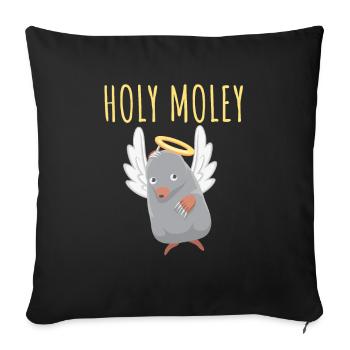 Holy Moly Mole Angel Mole Throw Sweet Small - Sofa pillowcase 17,3'' x 17,3'' (45 x 45 cm) - black - Front