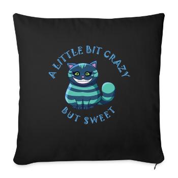 Un chat un peu fou mais doux - Housse de coussin décorative 45 x 45 cm - noir - Devant