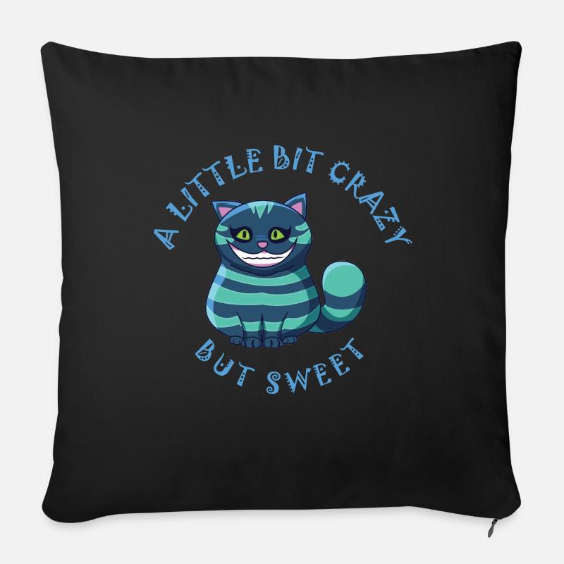 A little bit crazy but sweet Katze - Sofakissenbezug 45 x 45 cm - Schwarz