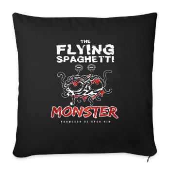 The Flying Spaghetti Monster Pastafari Atheisten - Sofakissenbezug 45 x 45 cm - Schwarz - Vorne
