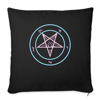 Pastel Goth Pentagramm Satan - Sofakissenbezug 45 x 45 cm - Schwarz - Vorne