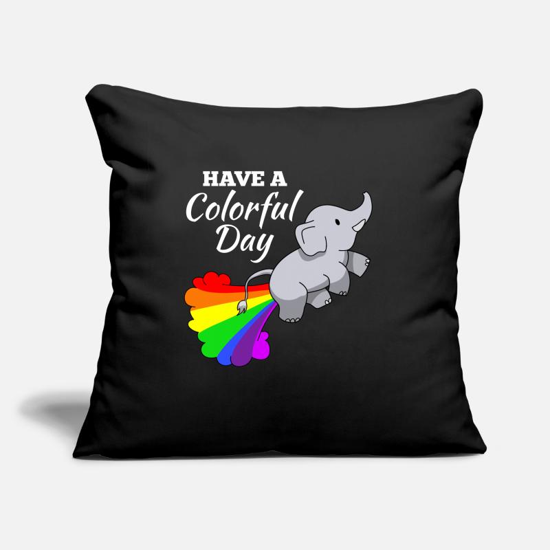 Elefant Witz Comic Illustration Regenbogen Sofakissenbezug 45 x 45 cm