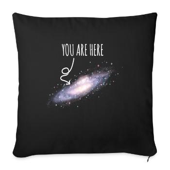 Vous êtes ici galaxie astronomie planète univers - Housse de coussin décorative 45 x 45 cm - noir - Devant