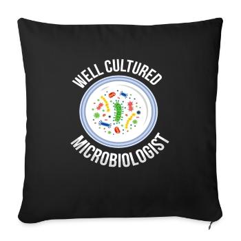 Microbiologiste bien cultivé Biologiste des bactéries - Housse de coussin décorative 45 x 45 cm - noir - Devant