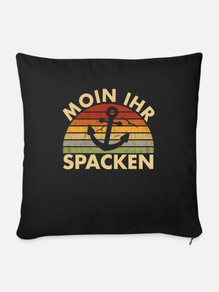Moin Ihr Spacken - Sofakissenbezug 45 x 45 cm - Schwarz