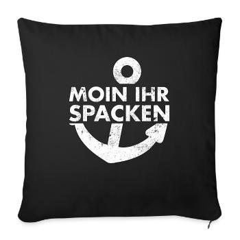 Moin Ihr Spacken - Sofakissenbezug 45 x 45 cm - Schwarz - Vorne