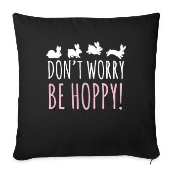 Ne vous inquiétez pas, lapin de Pâques - Housse de coussin décorative 45 x 45 cm - noir - Devant