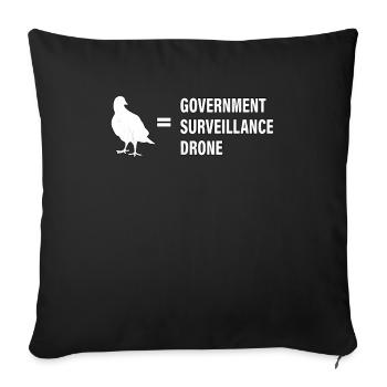 Les oiseaux ne sont pas réels - Housse de coussin décorative 45 x 45 cm - noir - Devant