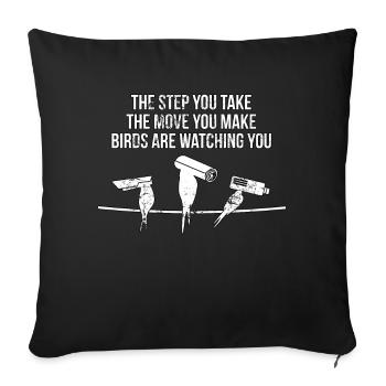 Les oiseaux ne sont pas réels - Housse de coussin décorative 45 x 45 cm - noir - Devant