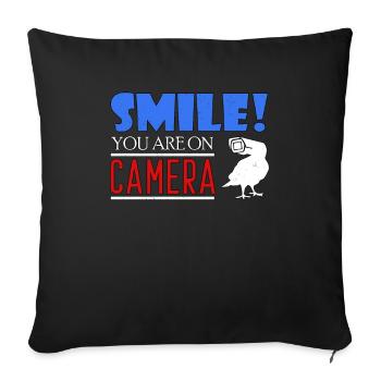 Souriez que vous êtes devant la caméra - Housse de coussin décorative 45 x 45 cm - noir - Devant
