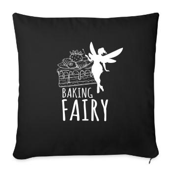 Backfee baking baker cake cupcake fairy tartlets - Sofa pillowcase 17,3'' x 17,3'' (45 x 45 cm) - black - Front