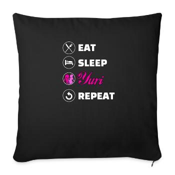 Anime yuri - Housse de coussin décorative 45 x 45 cm - noir - Devant